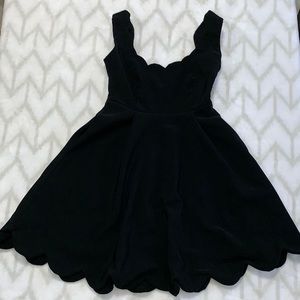 Nasty Gal Scallop Edge Cut Dress With Pockets
